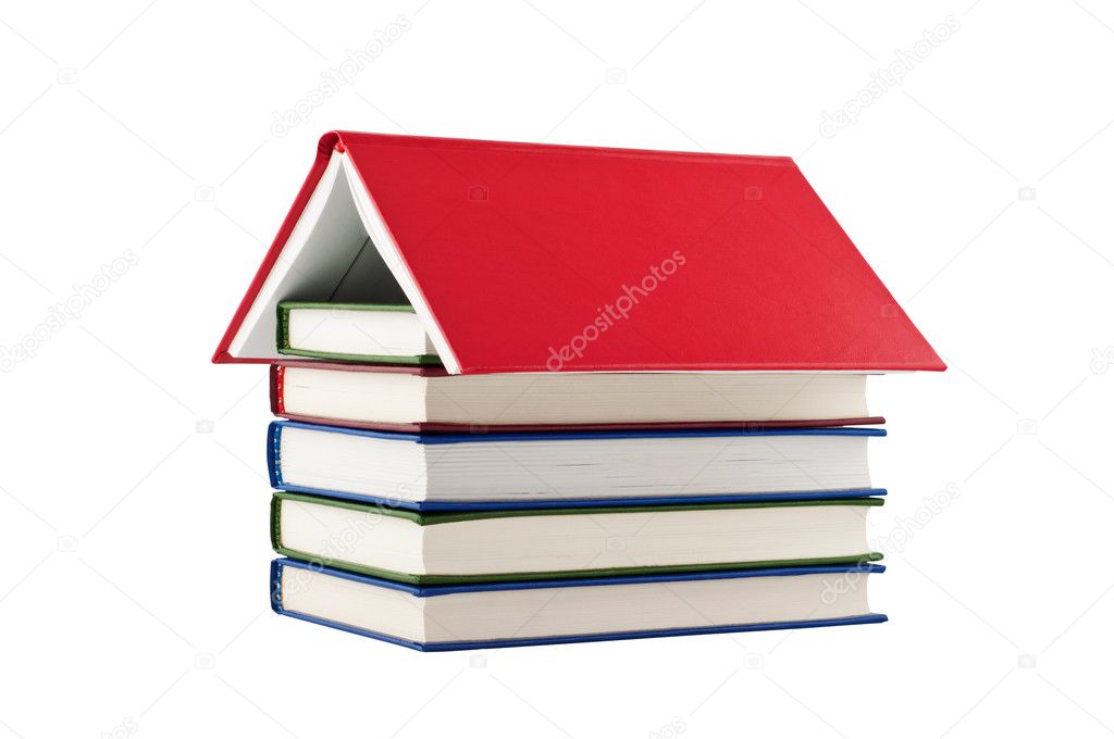 Books house isolated on white background. — Stock Photo © borysshevchuk ...