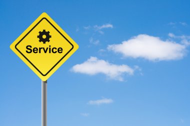 işareti gökyüzü arka plan hizmet.