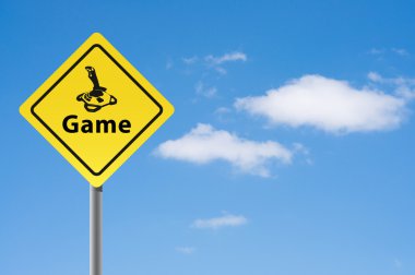 Sign game joystick sky background. clipart