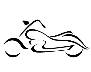 Motorcycle silhouette for emblem. Vector format. clipart