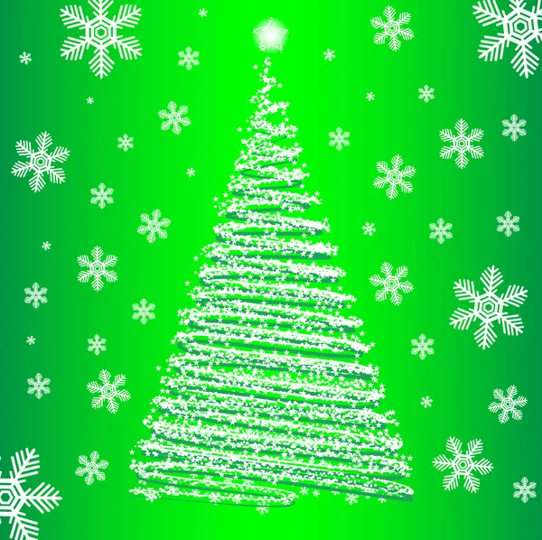 Vektör yeşil zemin üzerine kürk Noel ağacı. — Stok Vektör