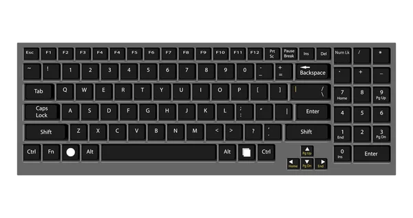 Real keyboard laptop computer vector format. — Stockvector