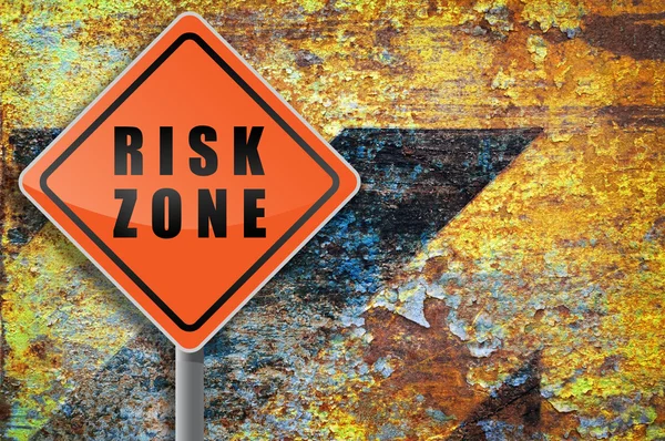 Traffic sign risk zone grunge background. — Stock Photo, Image