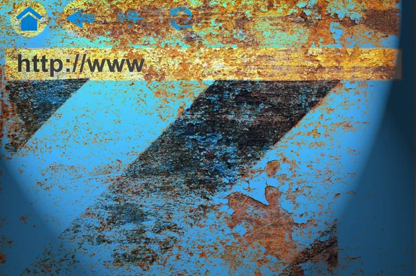 녹슨 벽 아이콘 브라우저 그런 지. — 스톡 사진