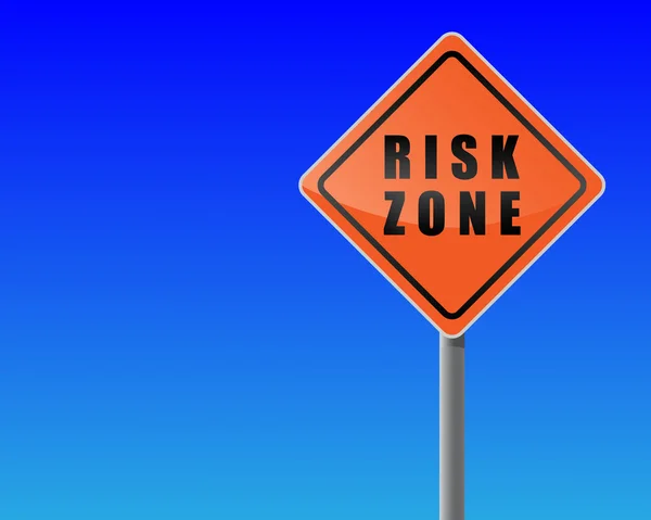 Roadsign Risk Zone Sky Background Vector — Stockový vektor