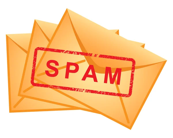 Icono sobres inscripción spam vector . — Vector de stock
