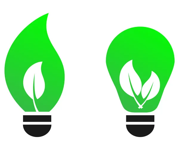 Green bulb leaf vector concept. — Stock Vector