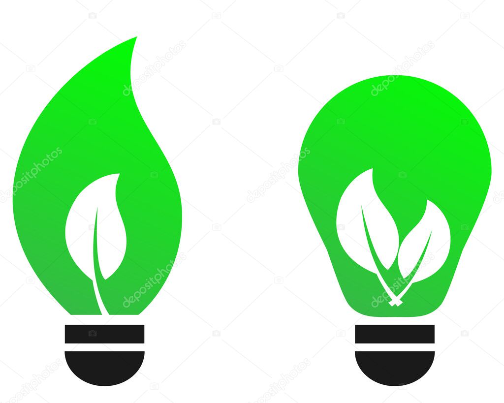Green bulb leaf vector concept.