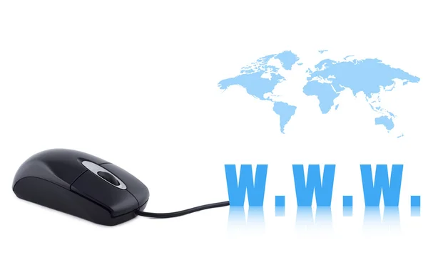 Computer Mouse Word Www Isolated Concept — Stock Photo, Image