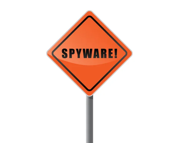Drogowskaz Pomarańczowy Tekst Wektor Spyware — Wektor stockowy