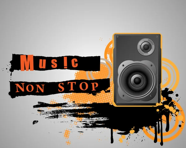 Composición Grunge Musical Con Altavoz Vector Organizado Capas Para Usabilidad — Vector de stock