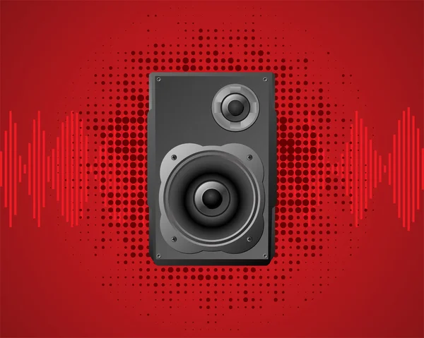 Lautsprecher Auf Rotem Hintergrund — Stockvektor