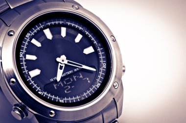 Man's watch close up photo. clipart