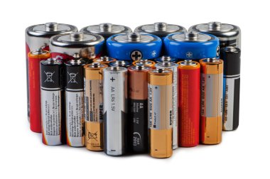 Batteries and accumulators on a white background. clipart