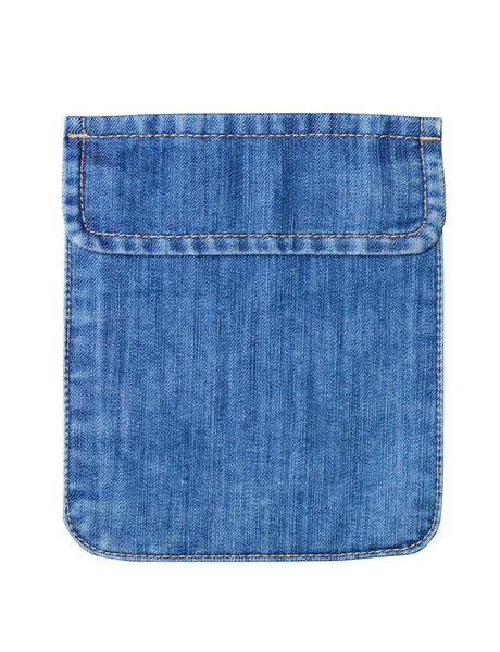 Bolso de jeans fechado isolado em branco . — Fotografia de Stock