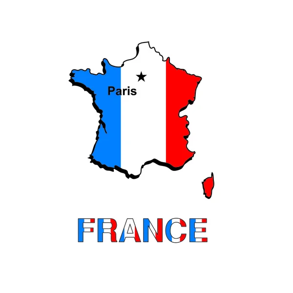 Frankrig kort i form af det franske flag. Vektorillustration – Stock-vektor