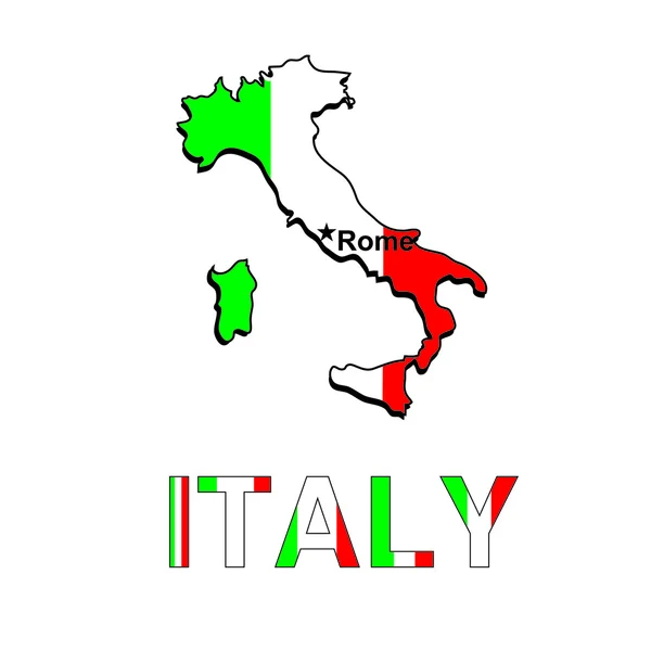 Włochy Mapa w formie włoskiej flagi. Ilustracja wektorowa — Wektor stockowy