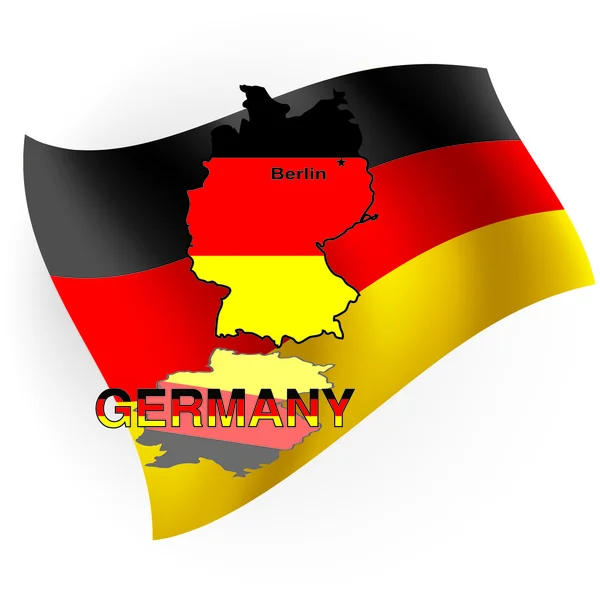Mapa Niemiec w formie niemiecką banderą. Ilustracja wektorowa — Wektor stockowy