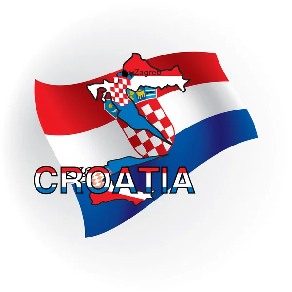 Kort av Kroatien i form av kroatisk flagg. vektor illust — Stock vektor