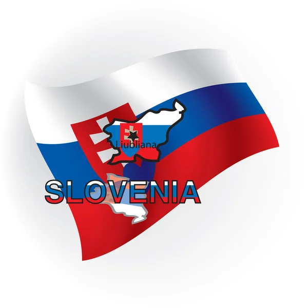 Slovenya Sloven bayrağı şeklinde kart. vektör illustra — Stok Vektör