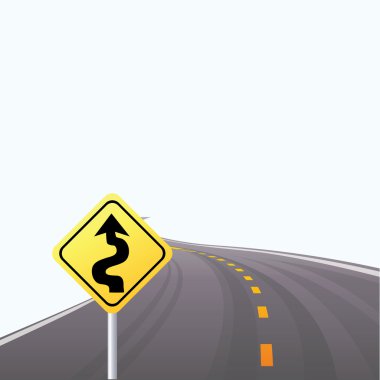 The asphalted road leaving in a distance.Vector illustration clipart