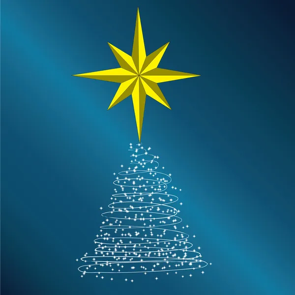 Νέο έτος δέντρο αποτελείται από αστέρια .vector εικονογράφηση — Διανυσματικό Αρχείο