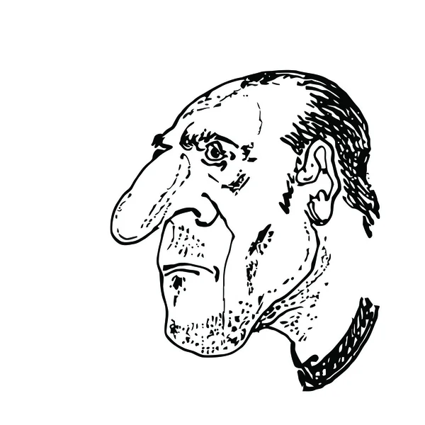 Iemands gezicht karikatuur. Vectorillustratie — Stockvector