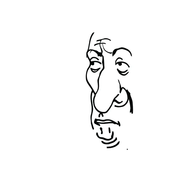 Caricatura facial do homem. Ilustração vetorial — Vetor de Stock