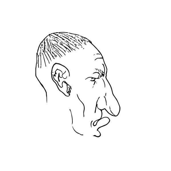 Il volto dell'uomo caricatura vettoriale — Vettoriale Stock
