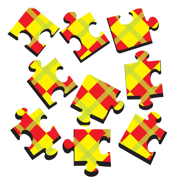 3-D um puzzle. Ilustração vetorial — Vetor de Stock