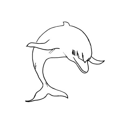 The drawn dolphin.Vector illustration clipart