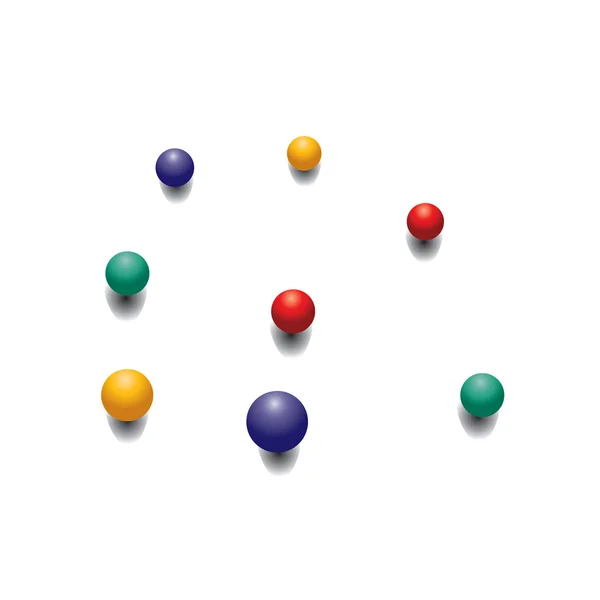 Gul, mörk blå och röda spheres.vector illustration — Stock vektor