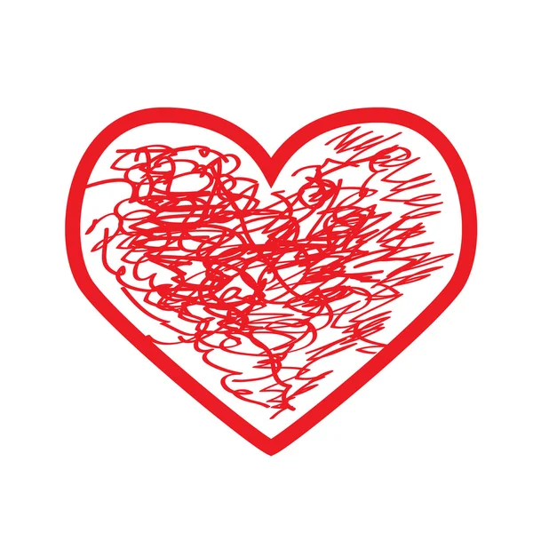 Красное сердце. Векторная иллюстрация — стоковый вектор
