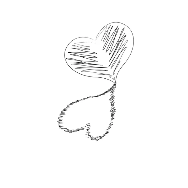 The drawn heart.Vector illustration — Stock Vector