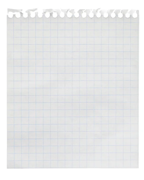 Papel quadrado folha de nota de folha solta isolado em branco — Fotografia de Stock