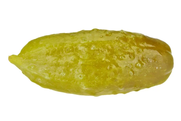 One pickled cucumber isolated on white — Stock Photo, Image