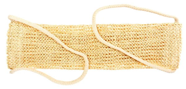 Esponja de banho têxtil natural com cabo de corda — Fotografia de Stock
