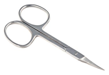 Small metal manicure scissors isolated on white clipart