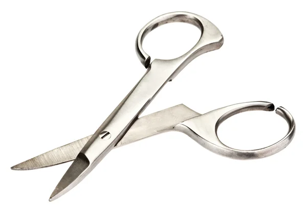 Small metal manicure scissors isolated on white — Stock Photo, Image