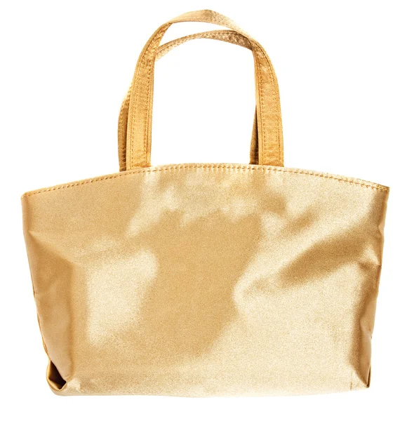Vitt guld glamorösa handväska isolerad på vit — Stockfoto