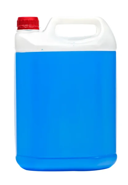 Gran volumen rectangular con líquido azul aislado en blanco —  Fotos de Stock