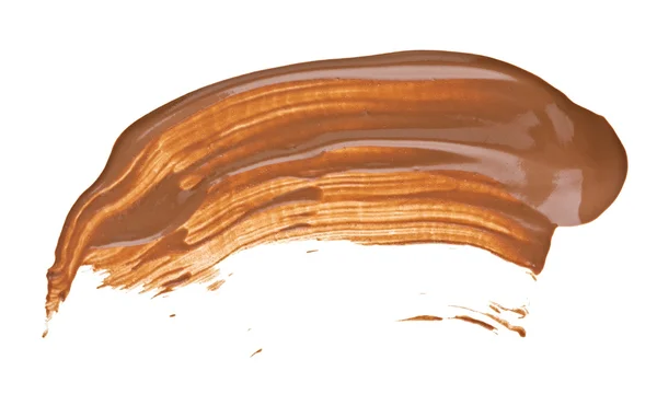 Beige tone cream stroke sample isolated on white — Stock Photo, Image