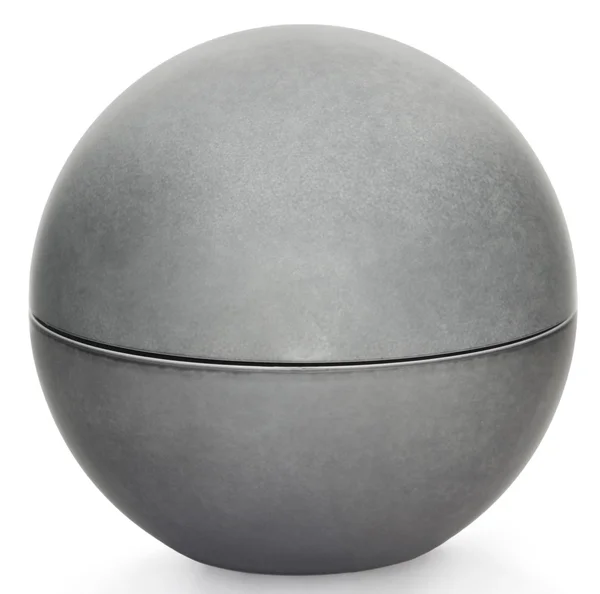 Gri kozmetik krem küre kutusunun üzerinde beyaz izole — Stok fotoğraf