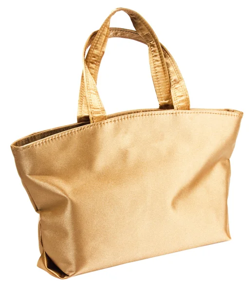 stock image White gold glamorous hand bag isolated on white