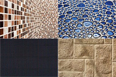 Collection of construction materials textures backgrounds clipart