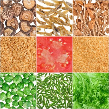 Collection of fruit and vegetable food backgrounds clipart