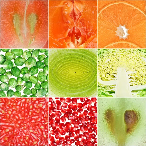Sammlung Von Obst Und Gemüse Hintergründe — Stockfoto