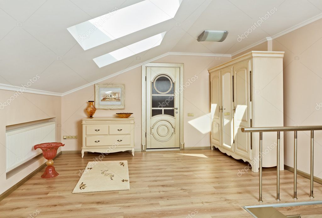 Modern art deco stÃlusú loft szoba berendezése világos bézs ...