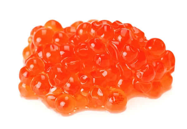Kaviarhaufen Mit Rotem Lachs Isoliert Auf Weißem — Stockfoto