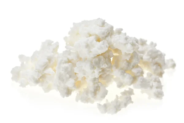 Süzme Peynir Lor Yığın Üzerinde Beyaz Izole — Stok fotoğraf